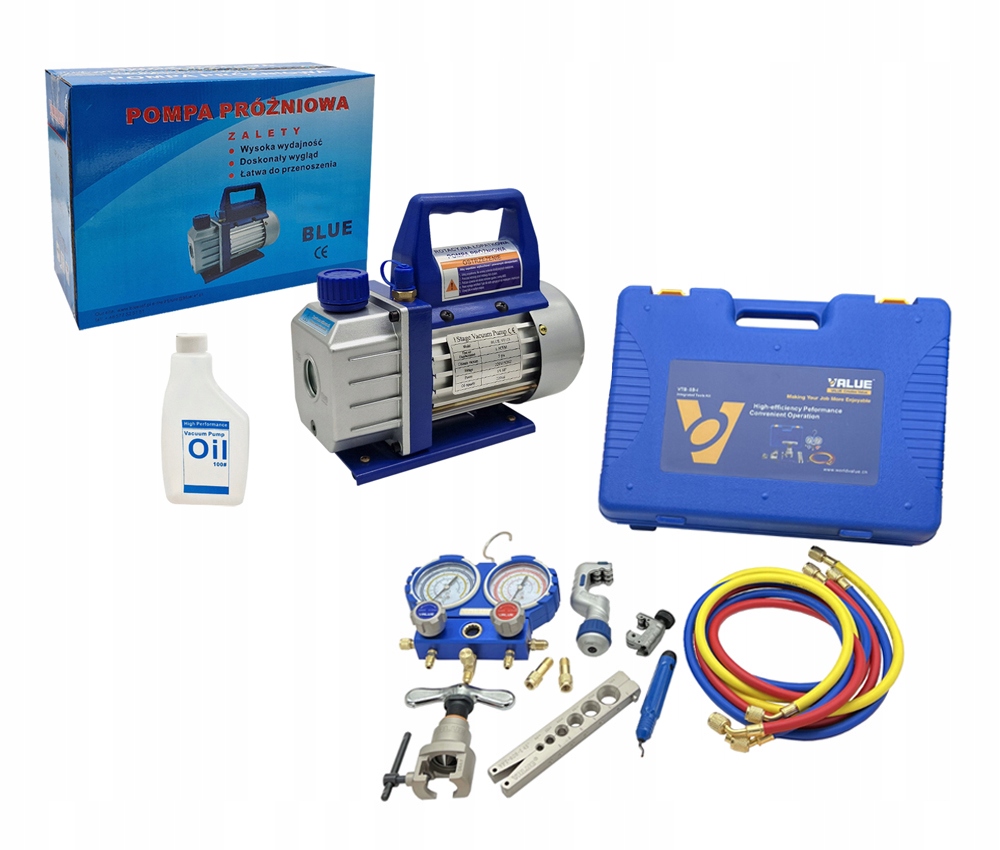 Vákuová pumpa VP115 Sada nástrojov Value Manometry pre klimatizáciu