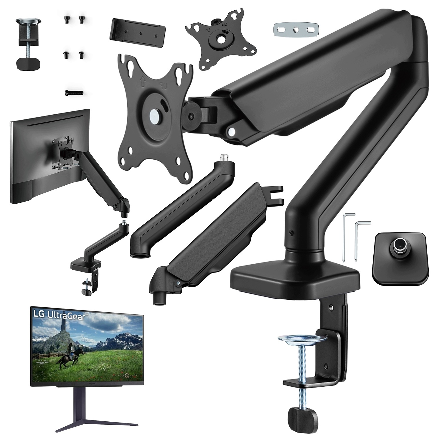 Držák na rameno a stojan monitoru k psacímu stolu pro monitor Lg 27GS85Q-B UltraGear
