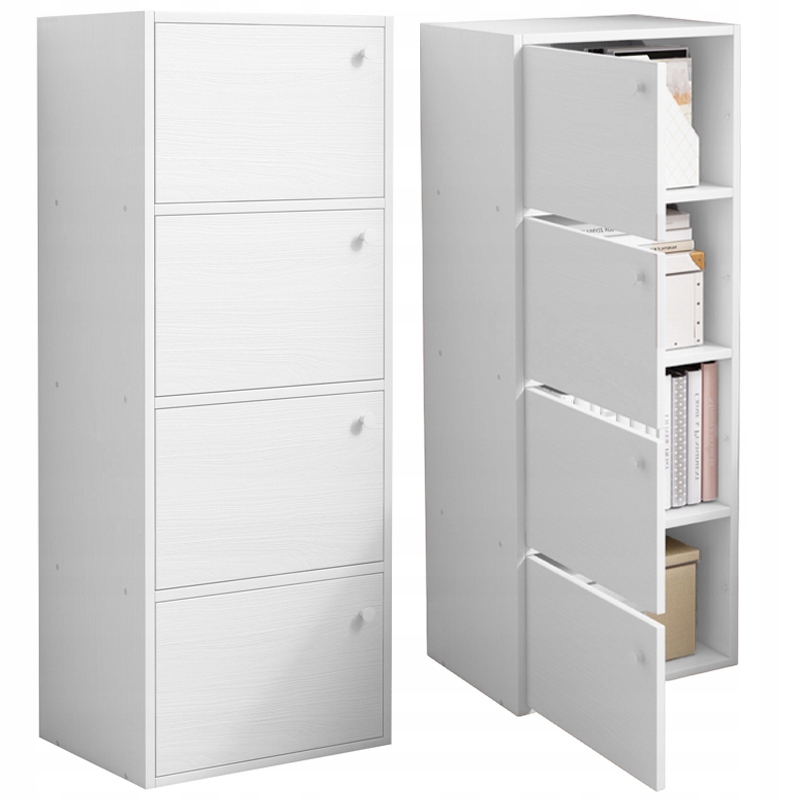 Moderná Priestranná Komoda Skrinka Veľká Biela Škandinávska Loft Retro 4 Police