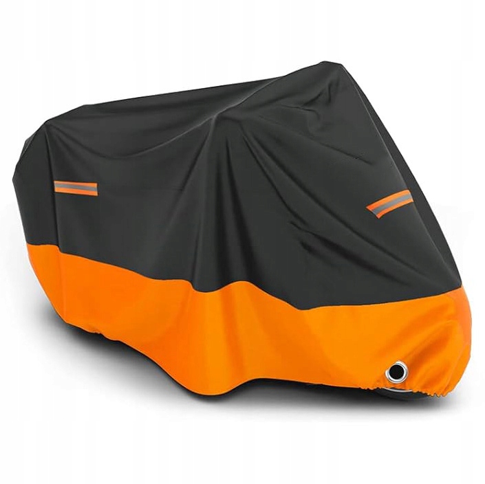 Pokrowiec na motocykl 210D XXXL 265*105*125cm Czarny Pomarańczowy