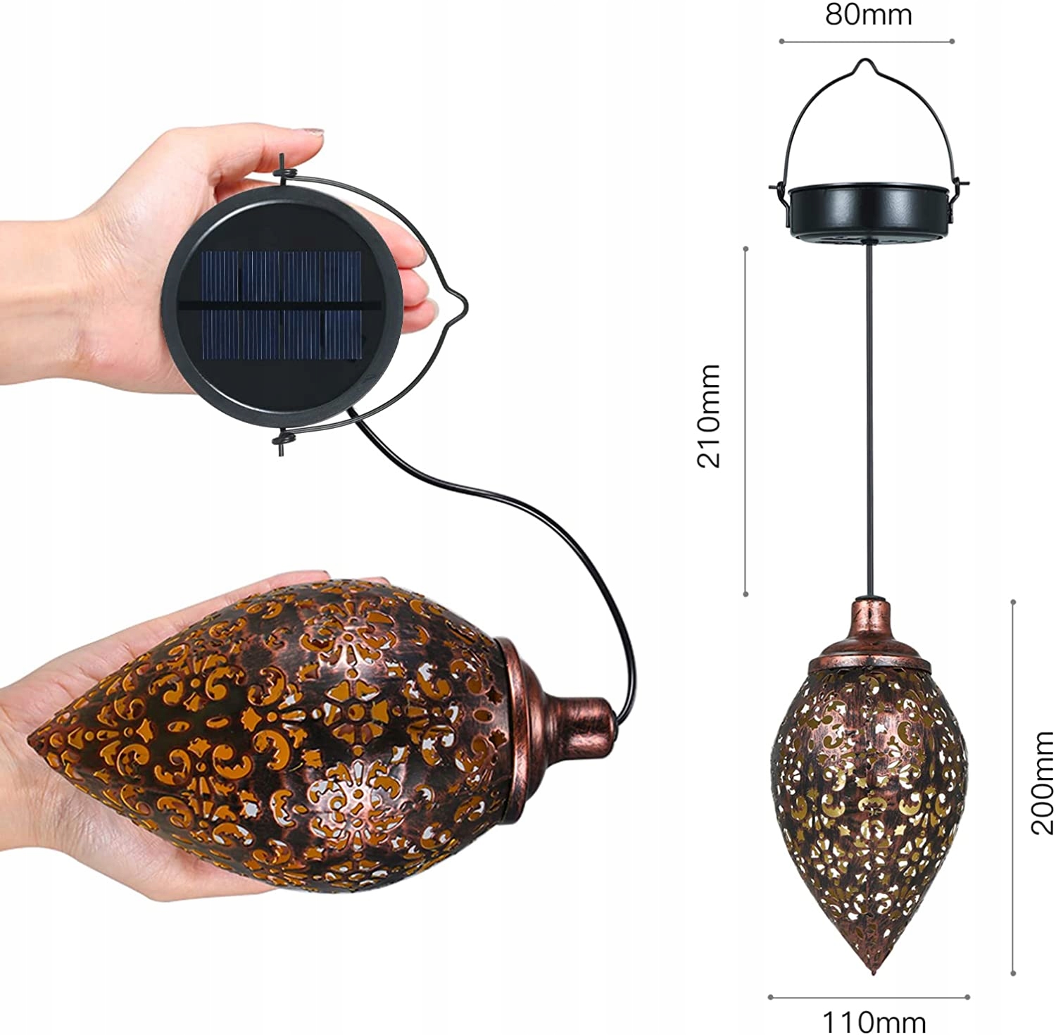 Wisząca Lampa Solarna Ogrodowa Wodoodporna LED Marka Rawe