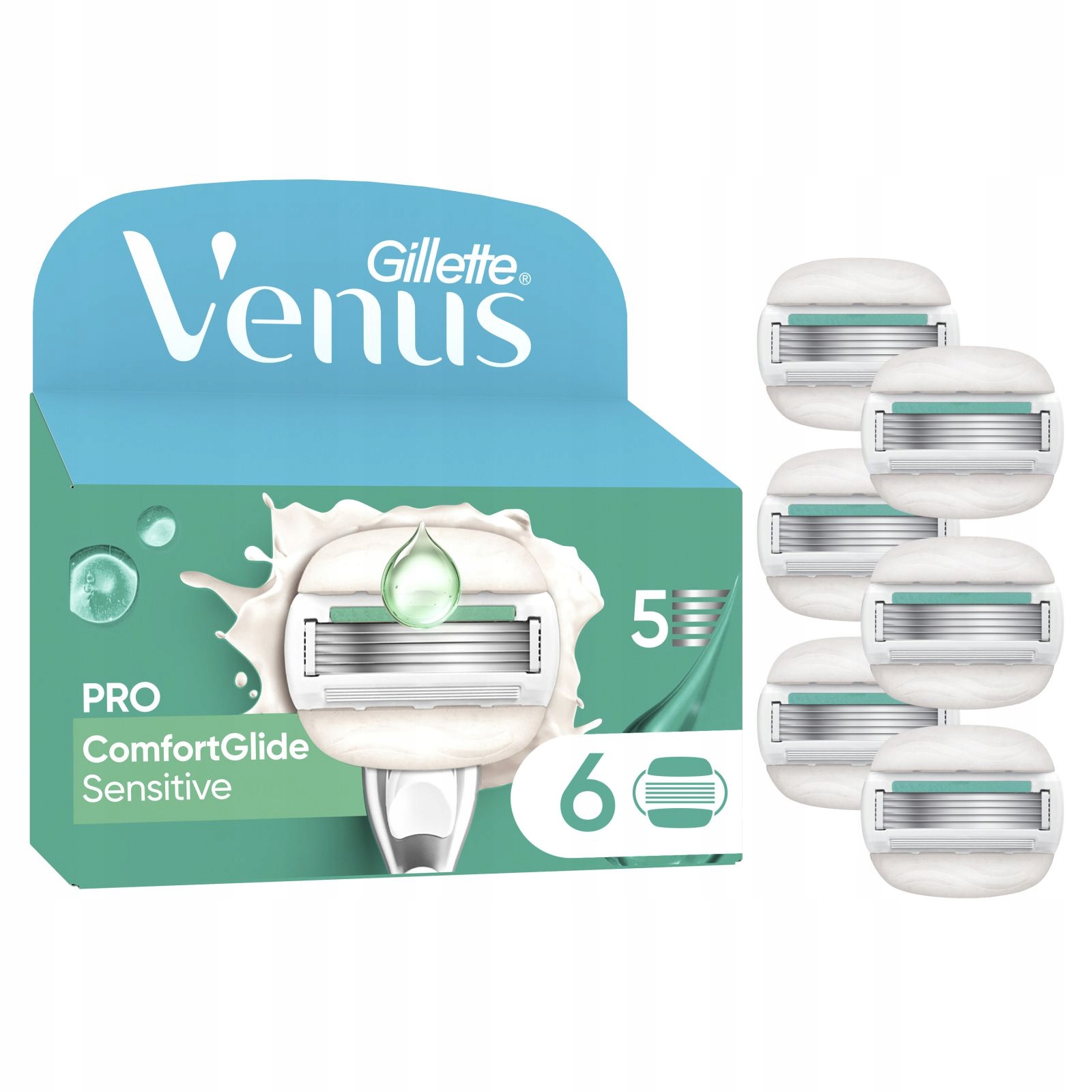 Venus Pro Comfortglide Sensitive Želítka Zeleno-bílá 6 Ks