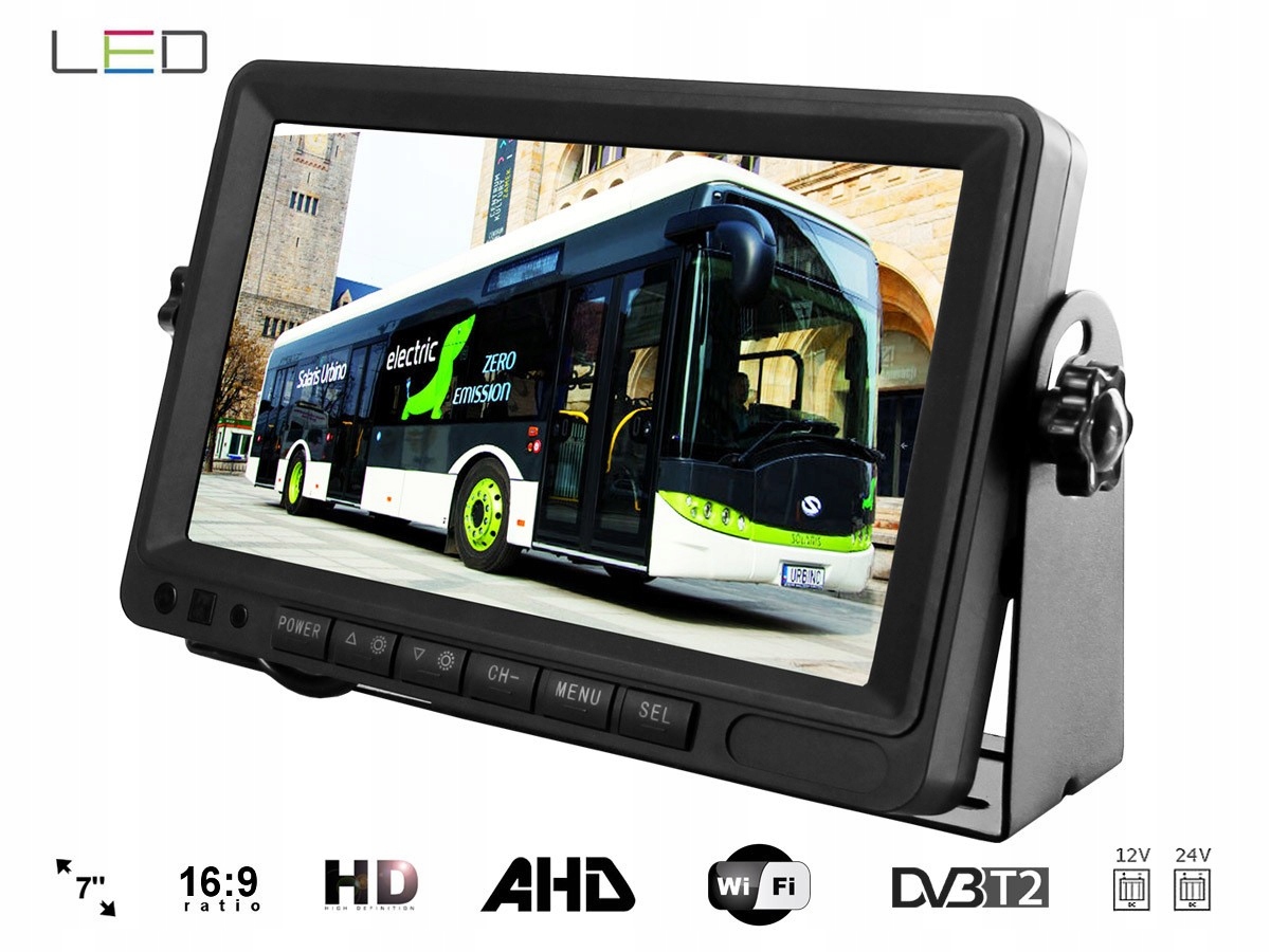 Monitor samochodowy REJESTRATOR EKRAN 7 cali 4 KAMERY BEZPRZEWODOWE 12V 24V Marka Nvox