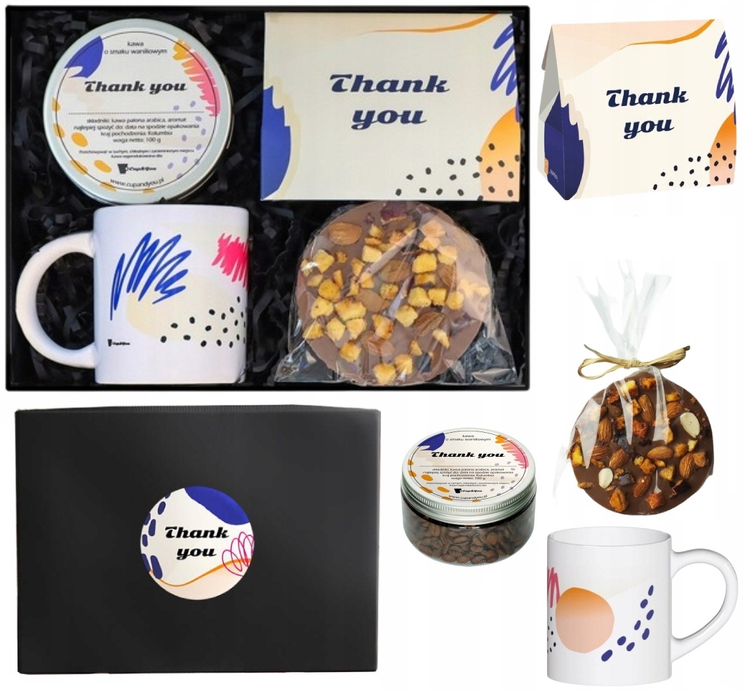 Podziękowanie Dla Faceta Mężczyzny Zestaw Box Kawy Smakowe Kubek Czekolada