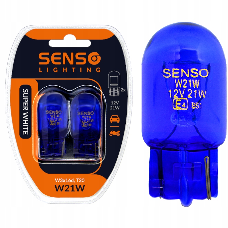 2x Żarówka Senso W21W 12V White Xenon Look
