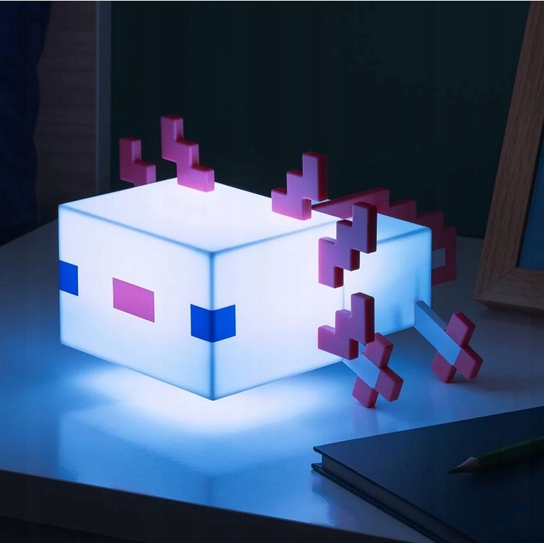 LAMPKA NOCNA WIELOKOLOROWA MINECRAFT AXOLOTL Kolor dominujący róże i fiolety