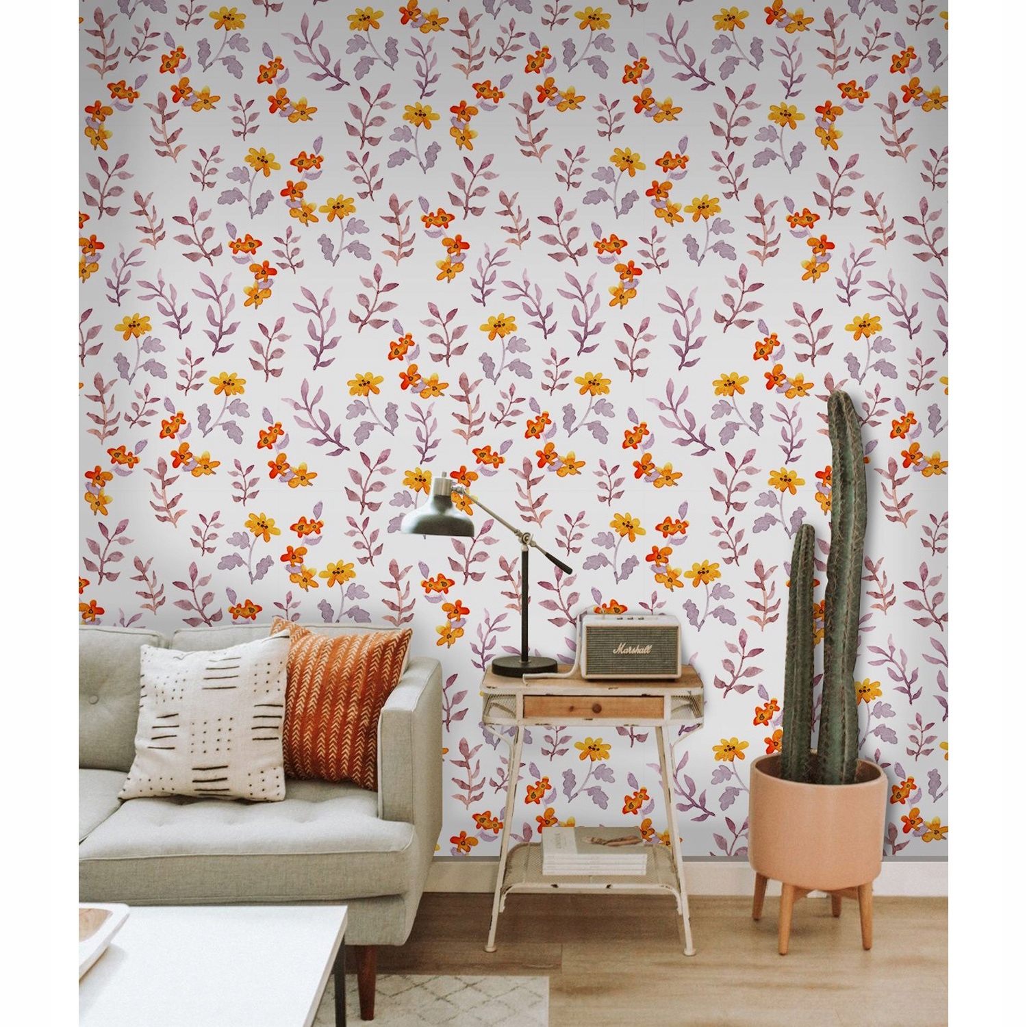 

Flizelina tapeta Vintage kwiaty i liście 254x184cm