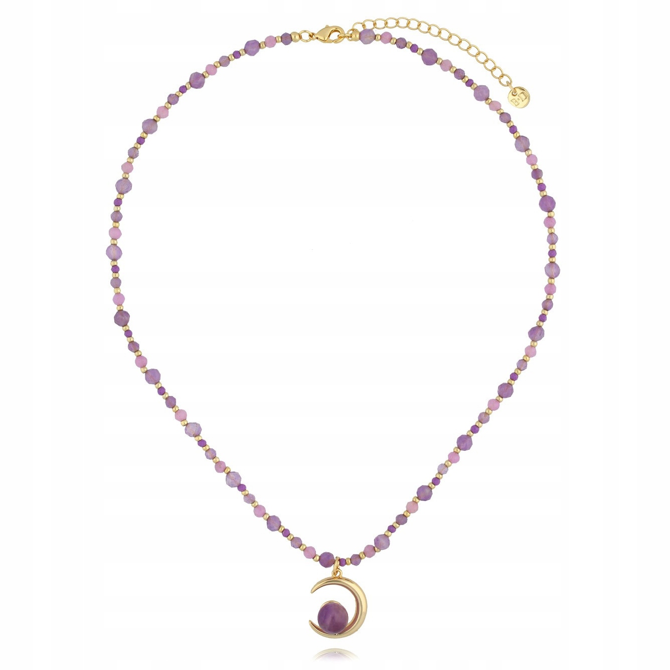 Náhrdelník By Dziubeka fialový měsíc ametyst 45 cm