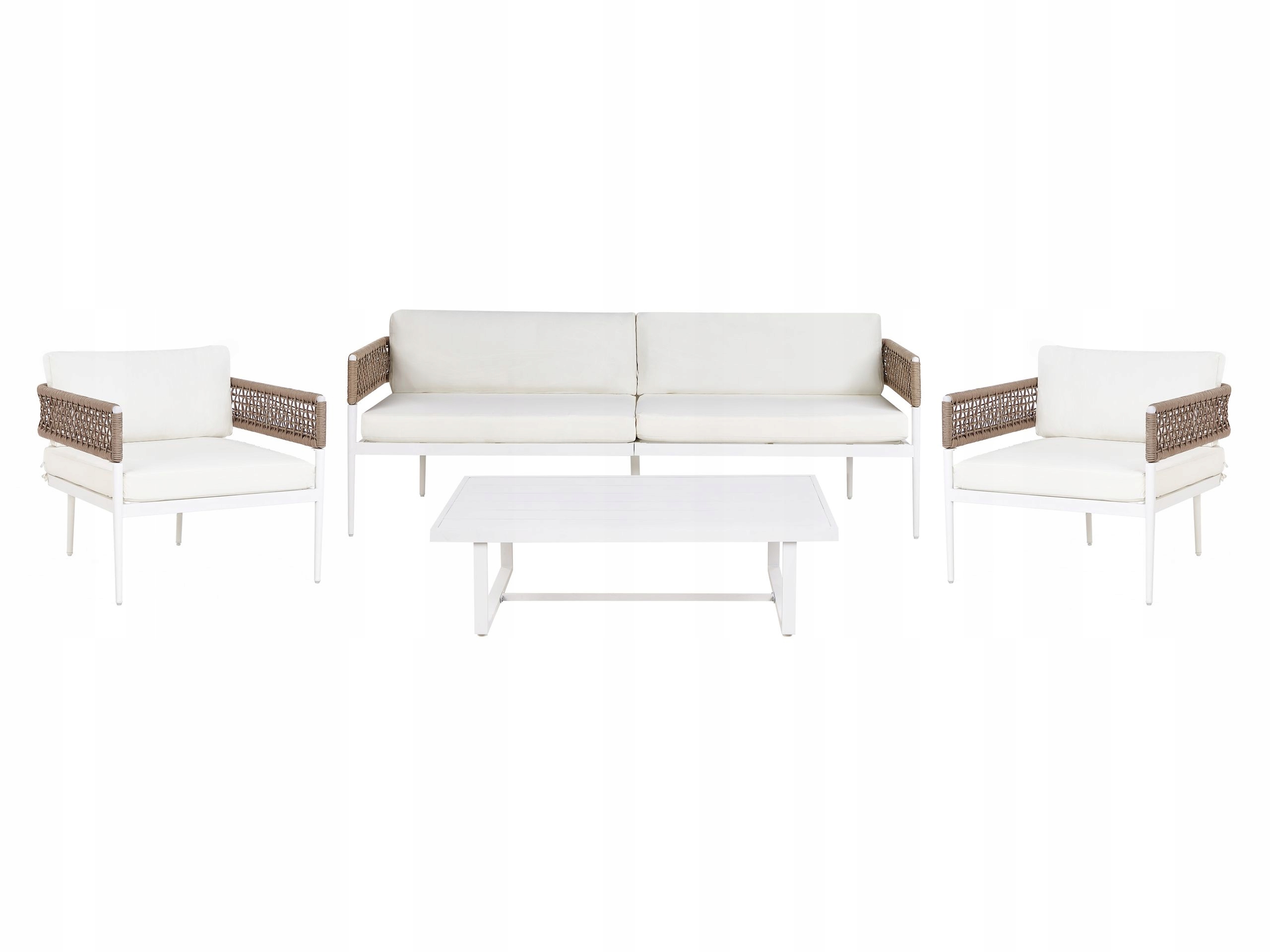 Zestaw ogrodowy 5-osobowy aluminium biały