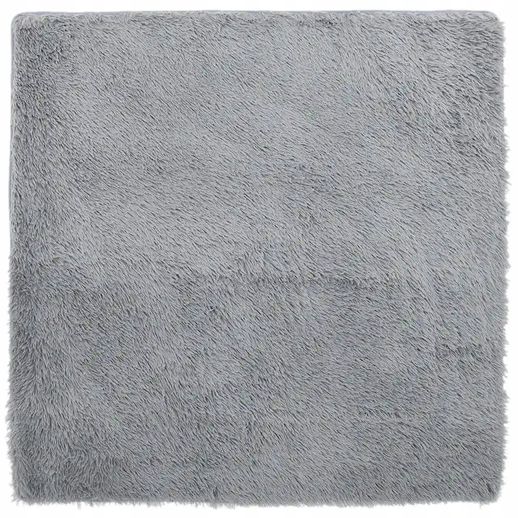 Koberec shaggy Navarra světle šedý 160 x 160 cm čtvercový, 3,5 cm vysoký