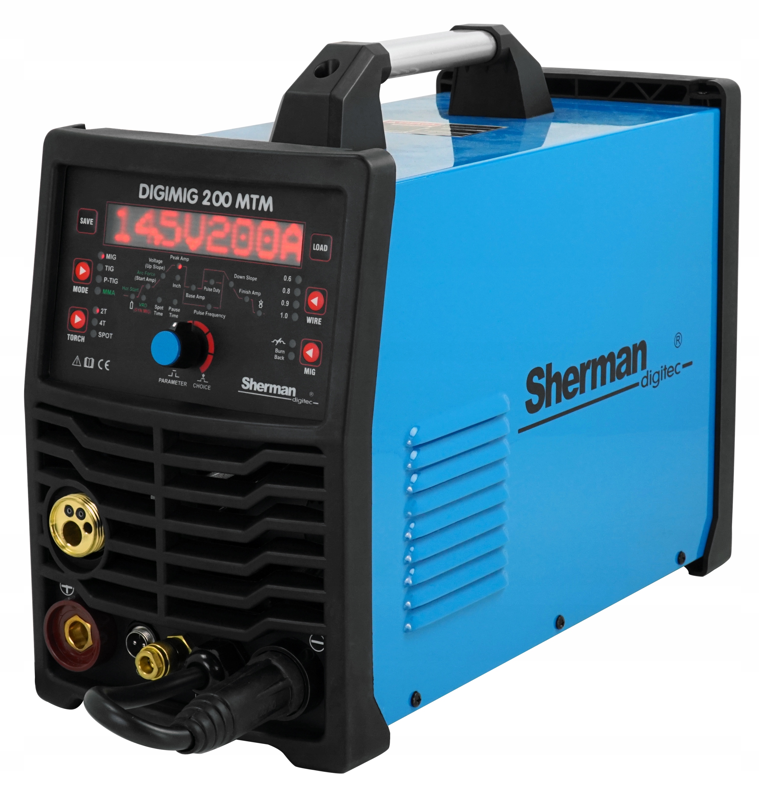 Spawarka MIGOMAT 3w1 Sherman MIG 200 MTM Puls DC Metody spawania MIG/MAG MMA TIG