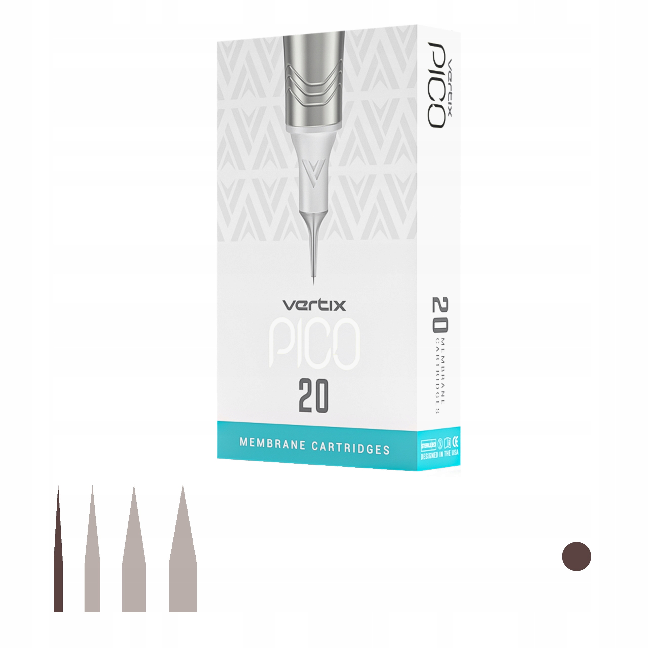 Vertix Pico 1RL 0.20mm Lt 20kusů cartridge jehla pro Pmu Vp .20 Long Taper