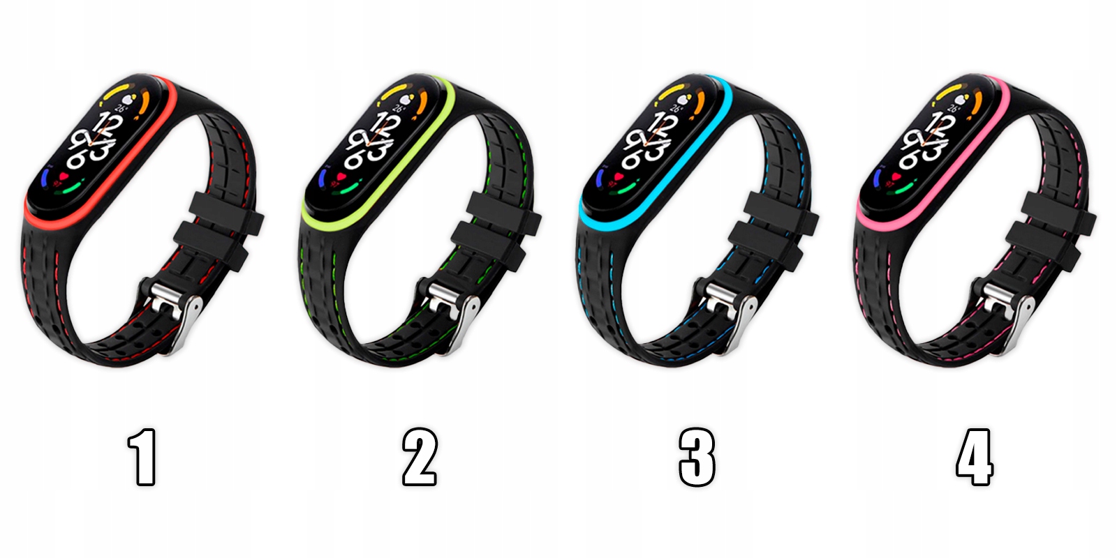 OPASKA PASEK DO XIAOMI MI BAND 5/6/7 - 7 KOLORÓW Obwód nadgarstka 160-220 mm