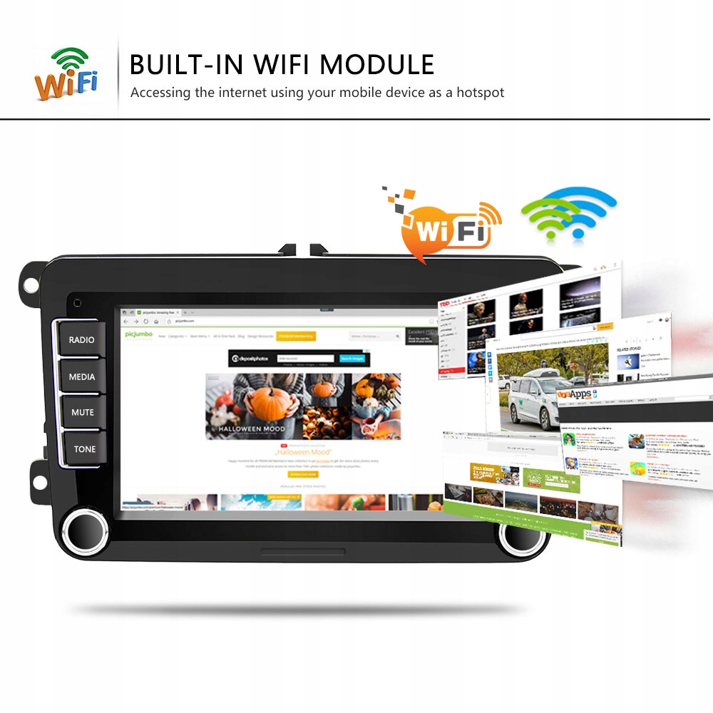 RADIO 2 DIN VW PASSAT B6 B7 GOLF 5 6 MK5 ANDROID Radio AM band FM band