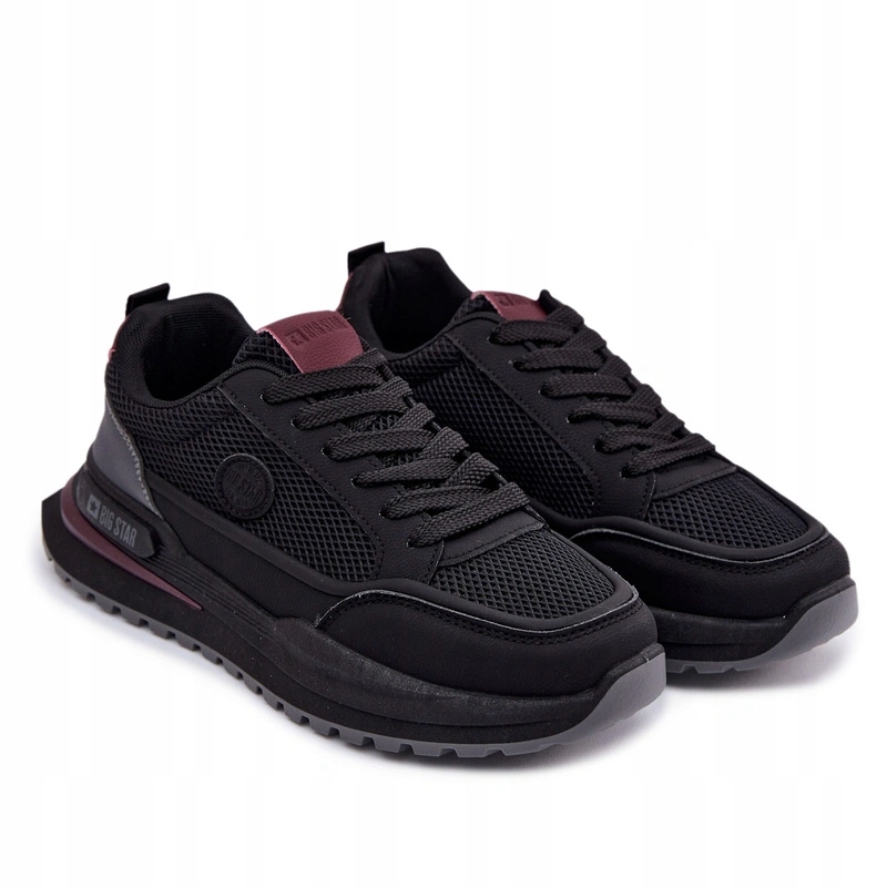 Pánské Sportovní Pohodlné Tenisky Big Star Hi-poly Systém Černé 42