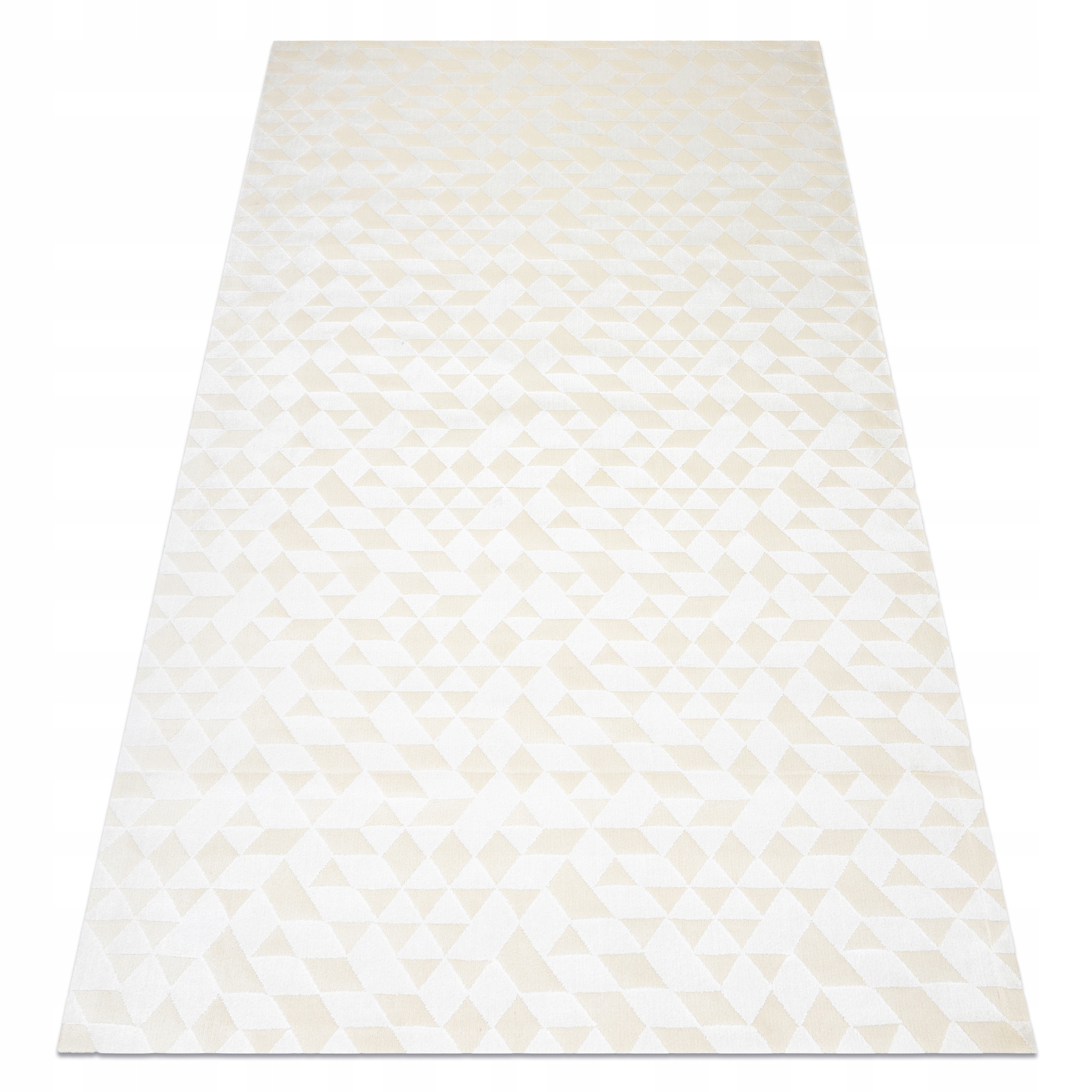 Dywan Geometryczny krem dwupoziomowy Akrylowy Salon 230x330 cm