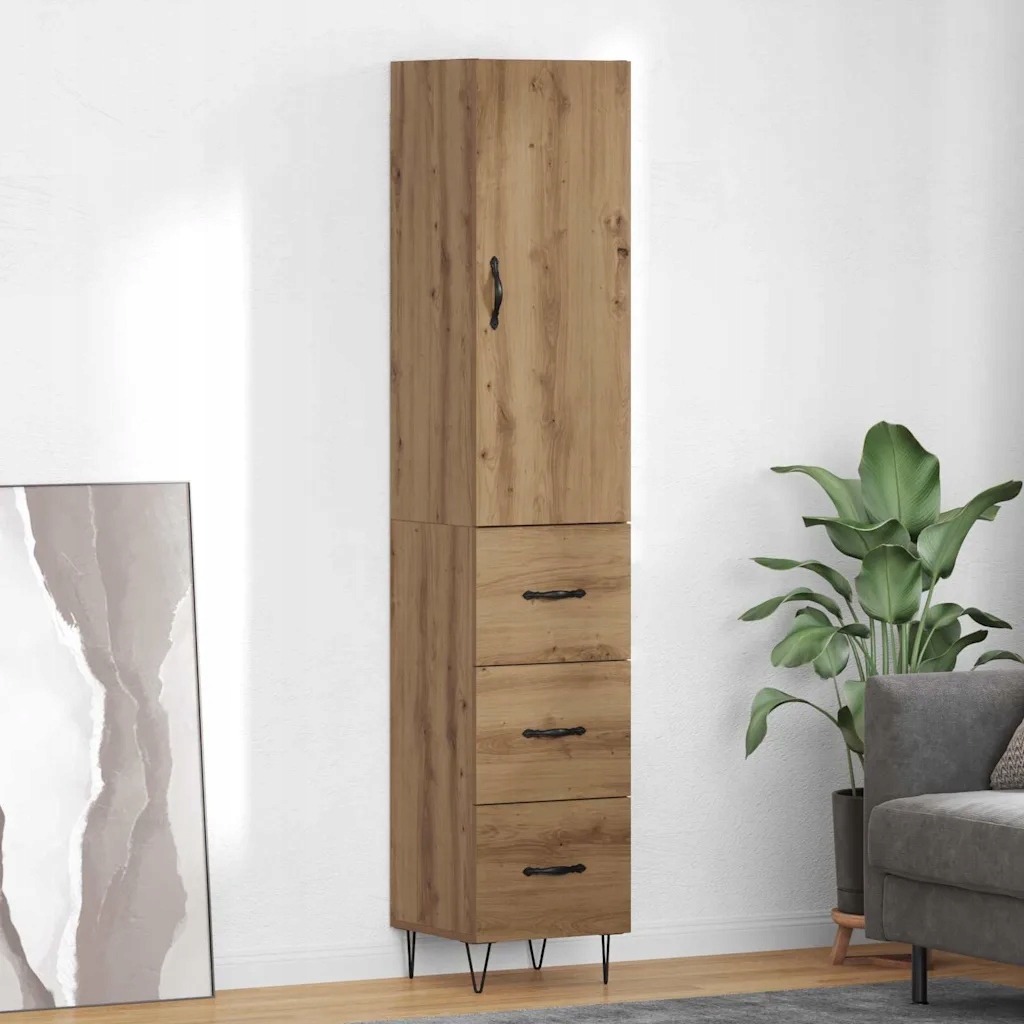 vidaXL Vysoký bufet Artisanový dub 34,5 x 34 x 90 cm kompozitní dřevo