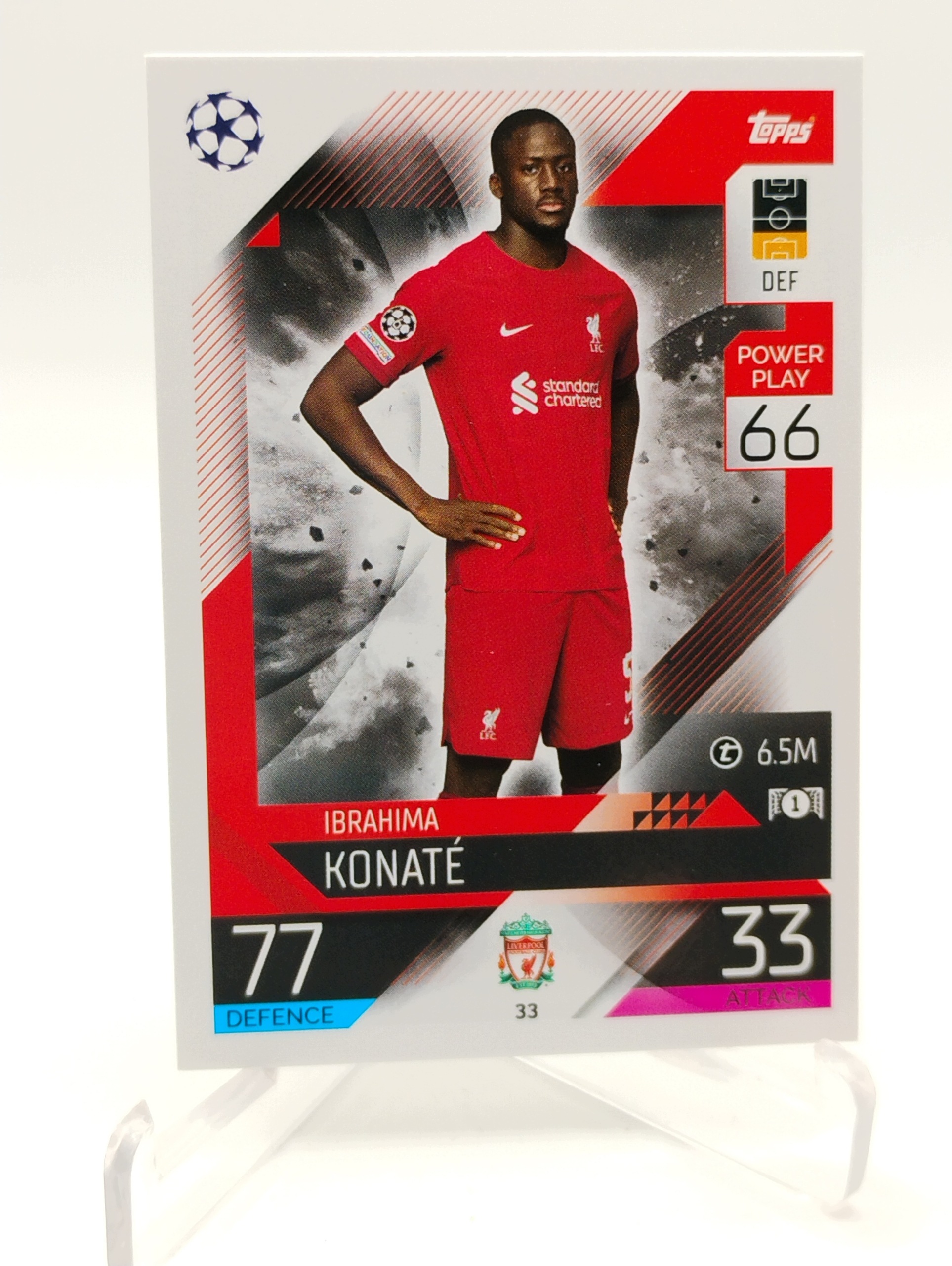 Topps Match Attax 2022-2023 Base Card 33 Ibrahima Konaté Liverpool