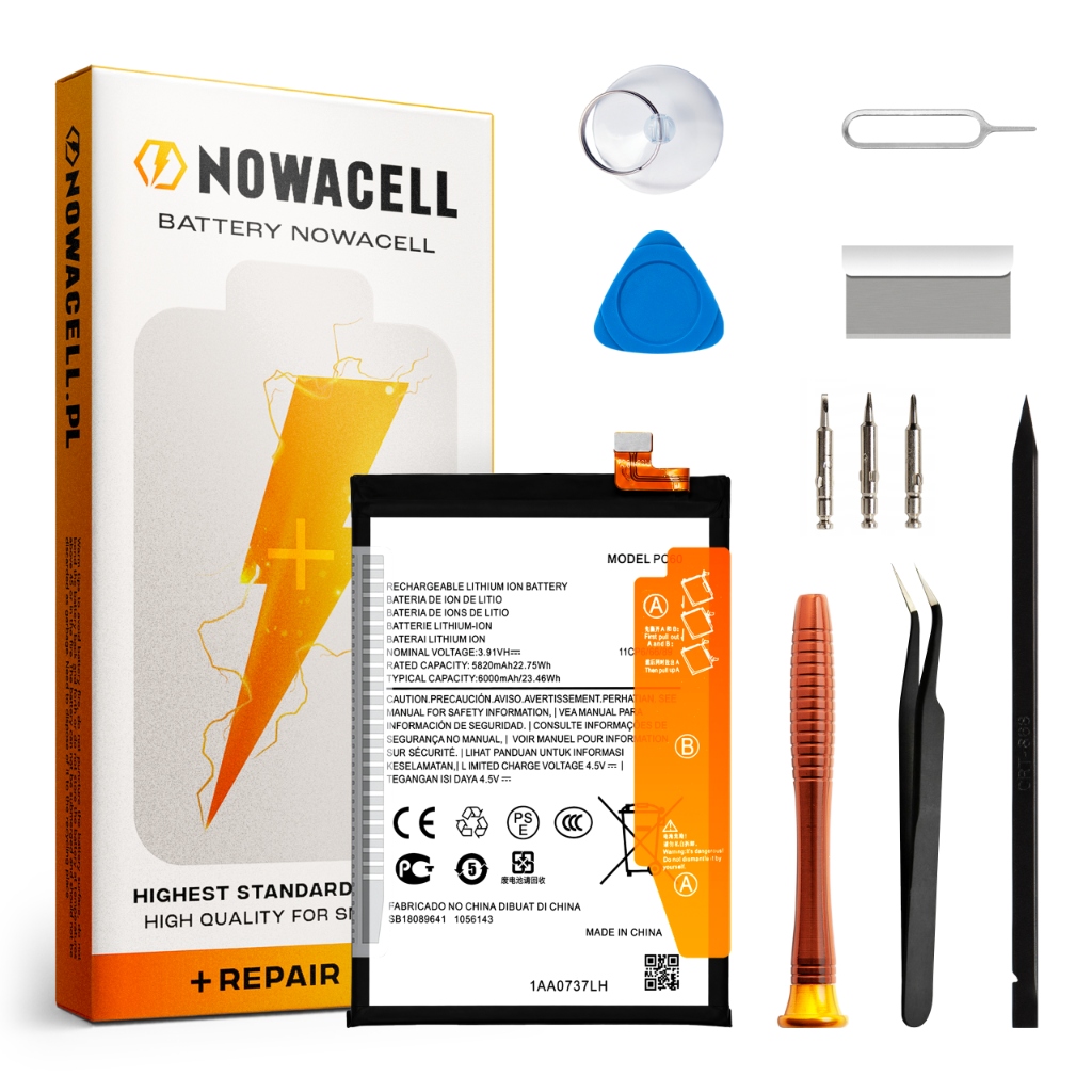 Zestaw Bateria PC60 do Motorola Moto G24 Power G54 Power, 6000 mAh Nowa