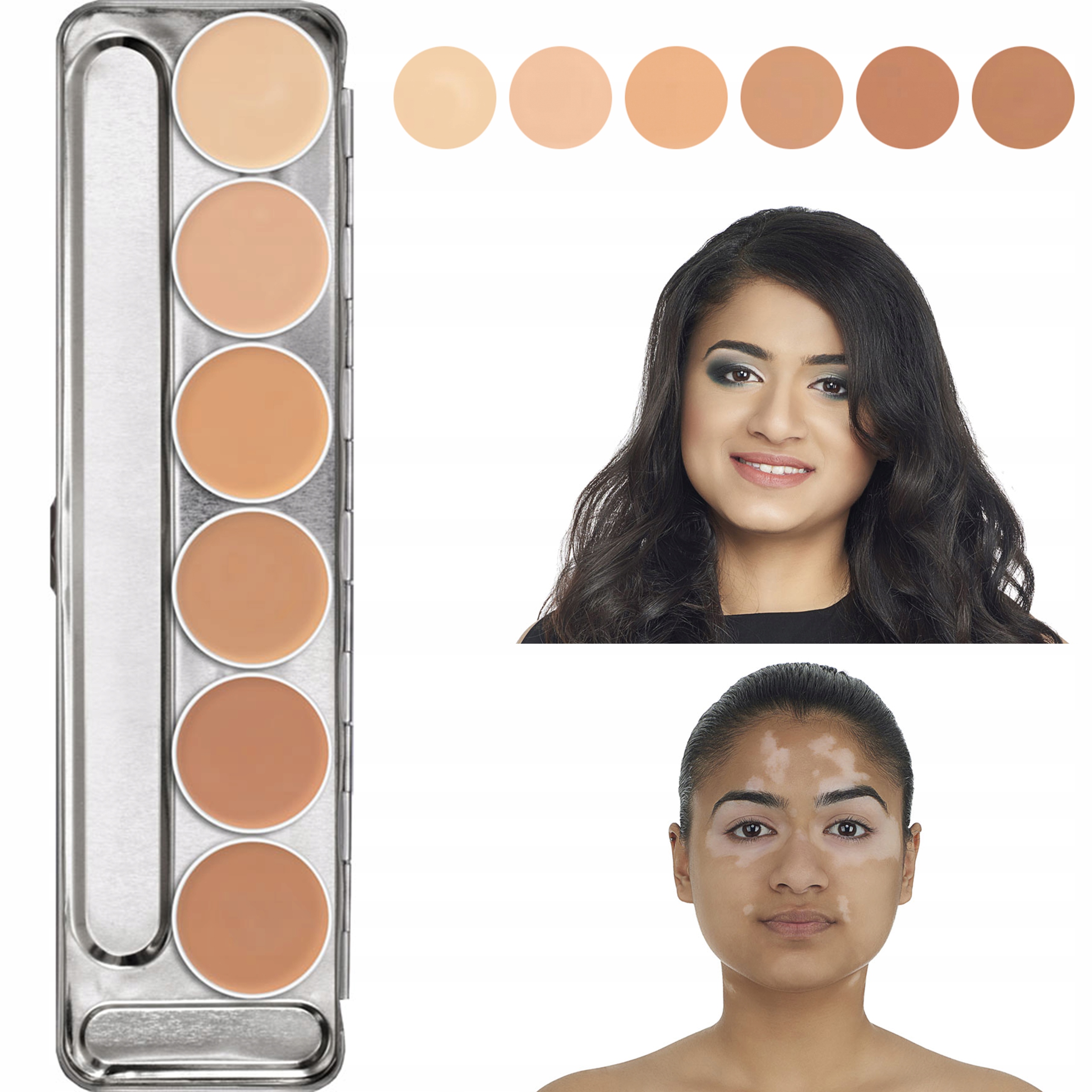 Podkłady kamuflujące Kryolan Dermacolor Camouflage Creme paleta D1W-D6W