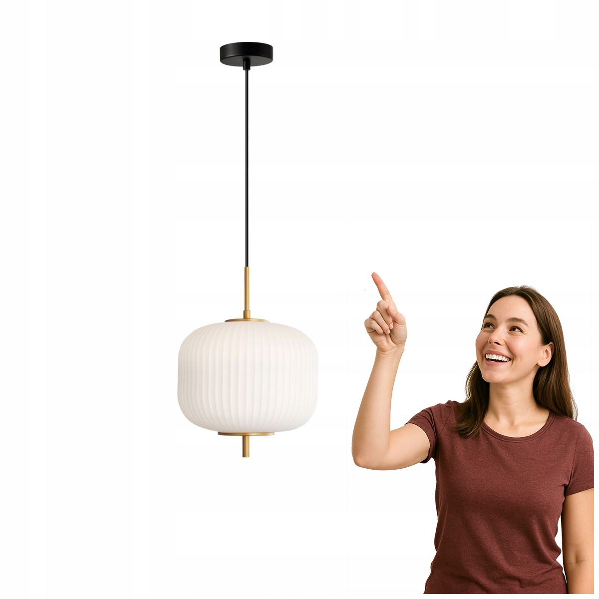 Závesná nastaviteľná lampa Olmeto Italux zlato-biela