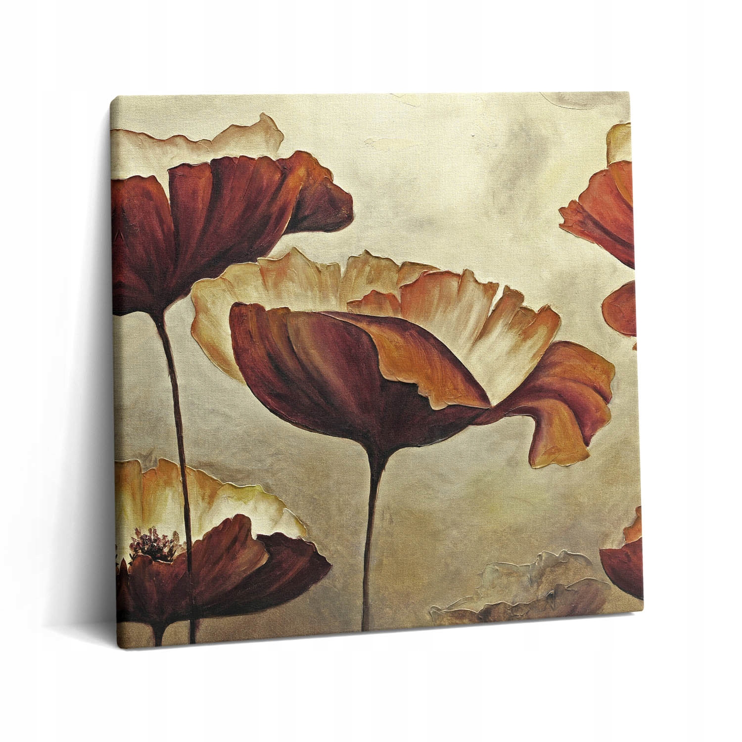 Fotoobraz Canvas do obývacího pokoje Nástěnná Dekorace Malované Máky 60x60 cm