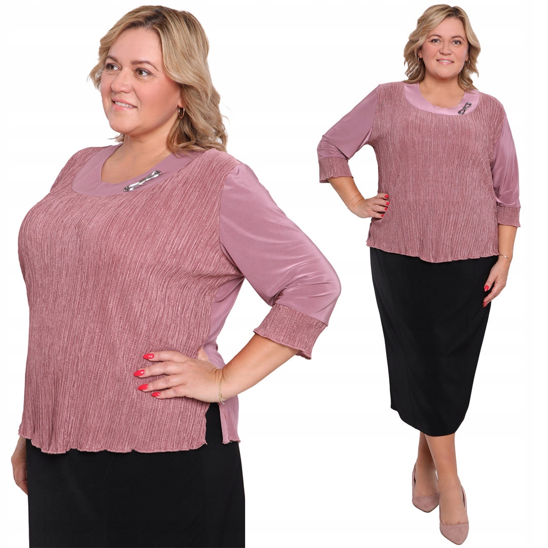 Vřesová vizitková halenka s plisováním 60/62