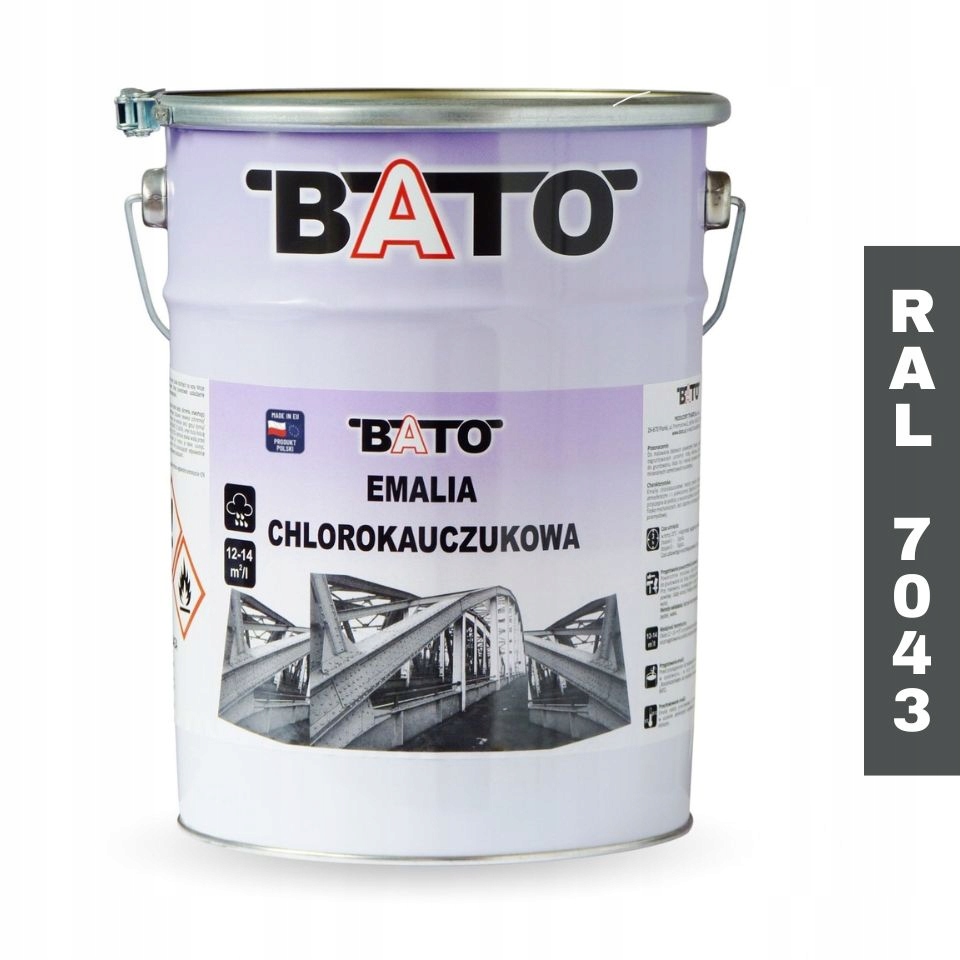 Chlorokaučukový smalt Barva na kov Bato Ral 7043 Šedá 5L