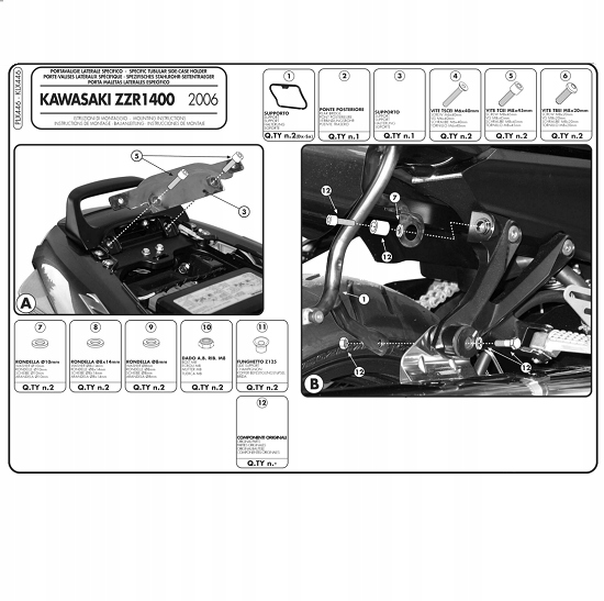 Kappa bočný rám Kawasaki Zzr 06-11 KLX446
