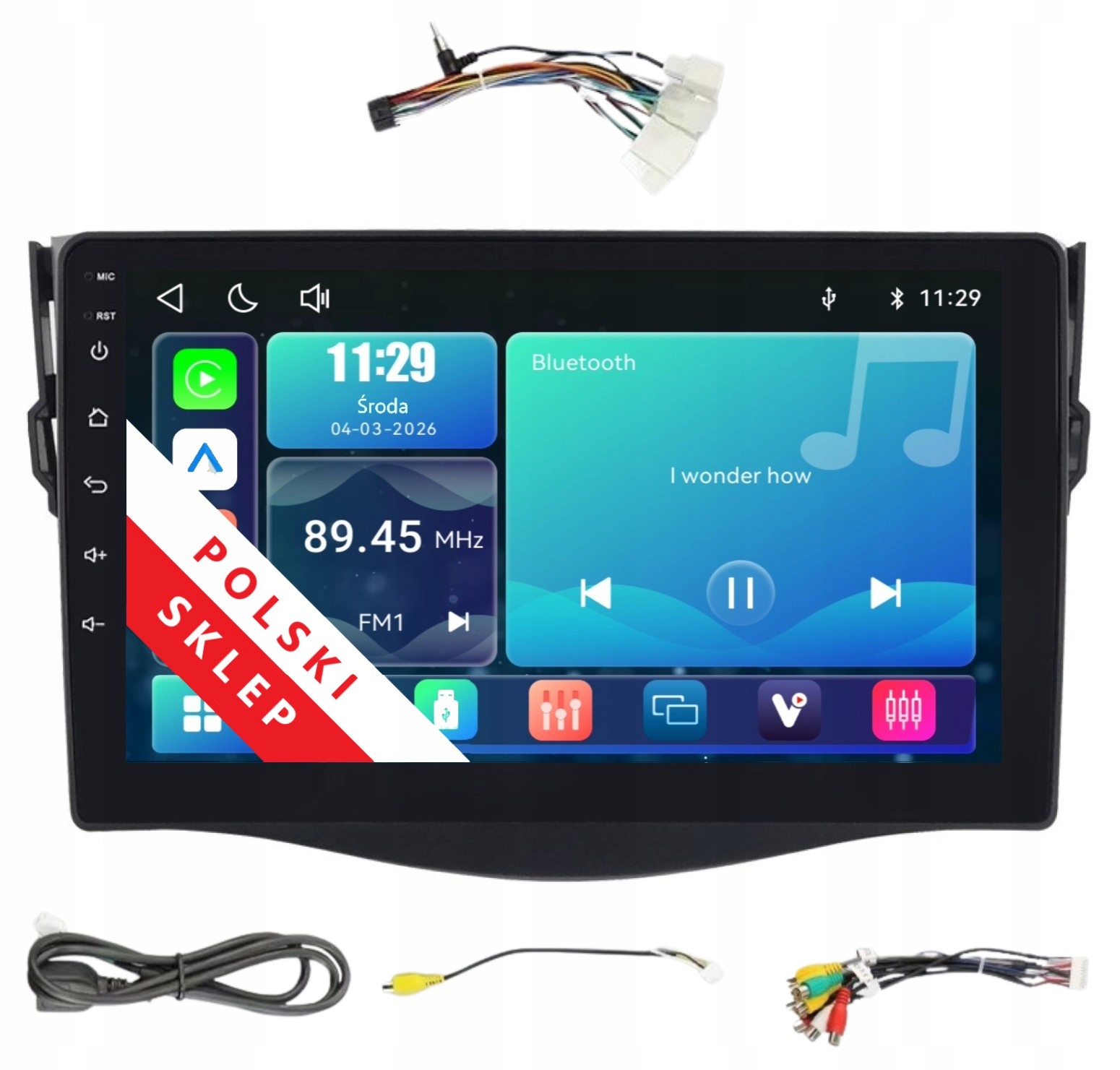 Navigace Rádio 2DINLINUX Toyota RAV4 III 3 Apple Carplay Android Auto