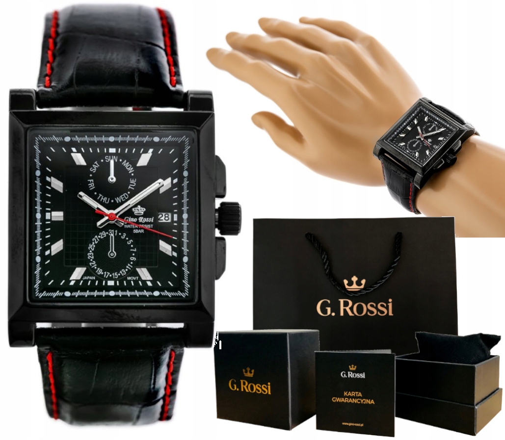 

Elegancki Zegarek Męski Gino Rossi Pasek + Pudełko