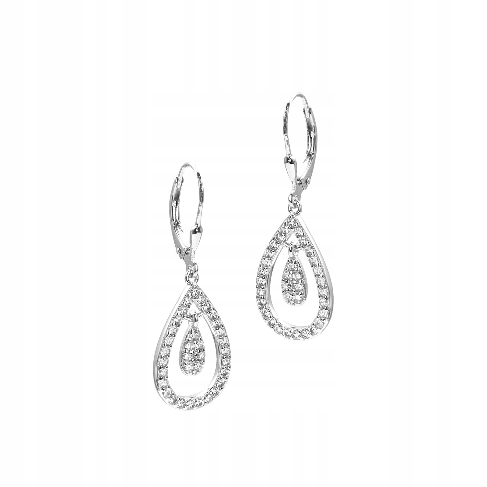 Stříbrné náušnice Silvery Double Drop 925