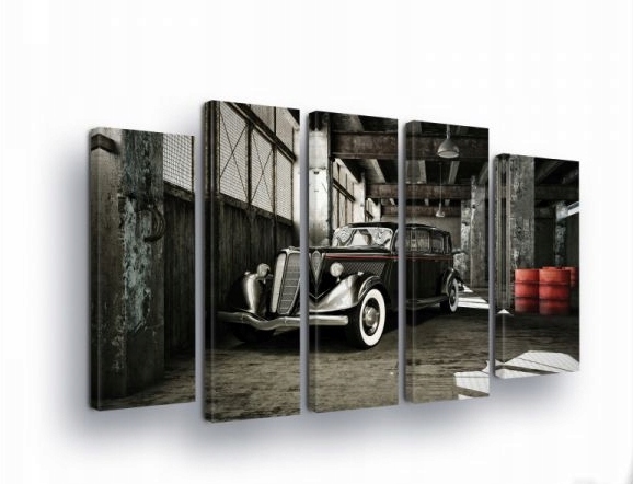 Obraz 150x100 Vintage auto klasika retro industriálna garáž atmosféra textúra