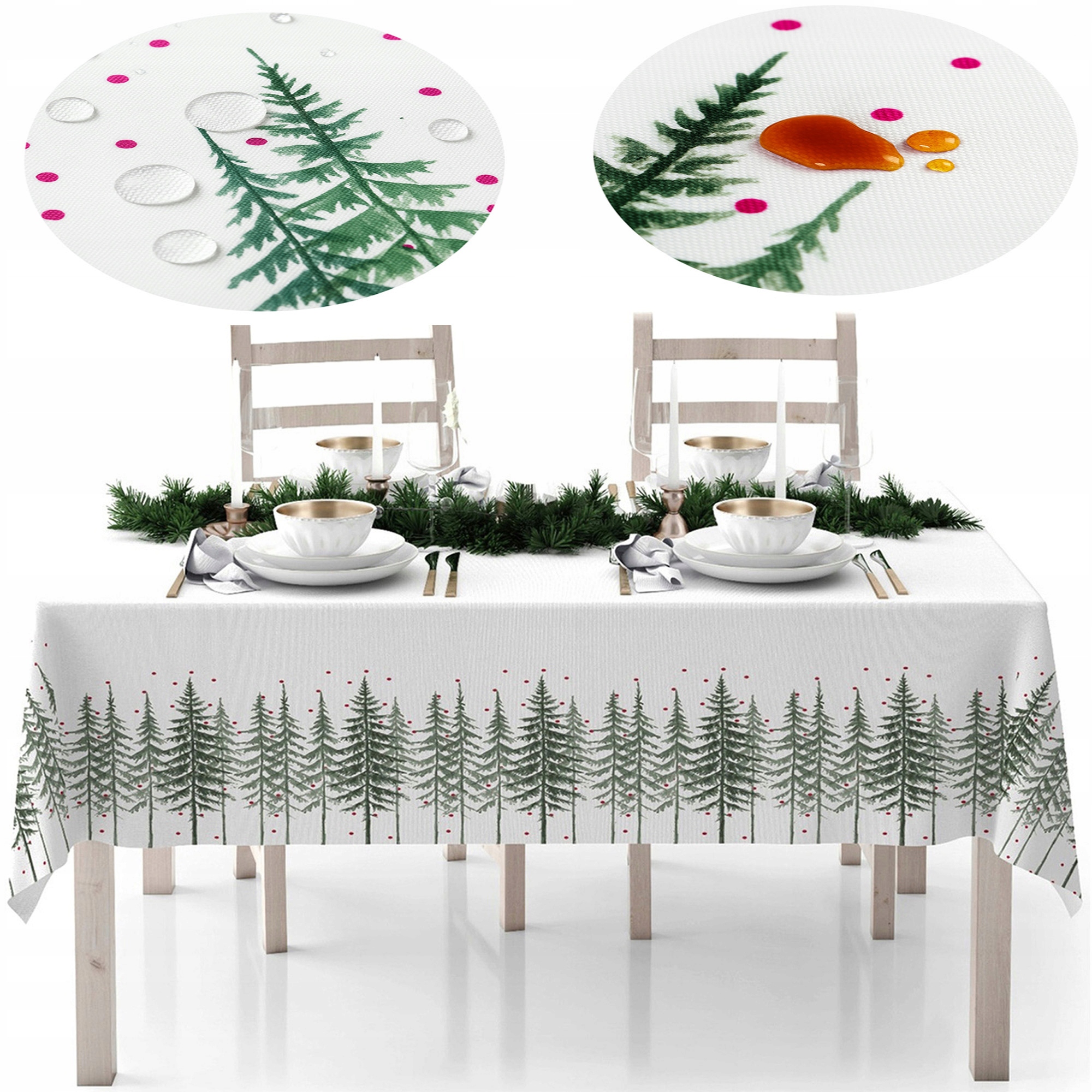 Vánoční ubrus Štědrý den odolný proti skvrnám, voděodolný 300x155