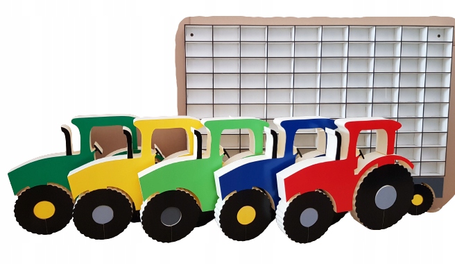 

Malowany Ciągnik płyta Hdf Półka na resoraki gablo