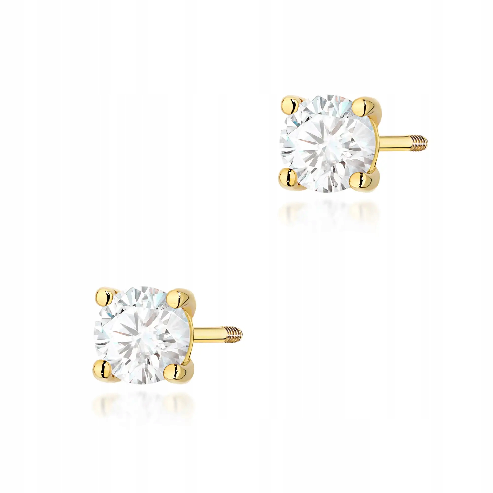 Náušnice ze zlata 585 s laboratorním diamantem 0.50ct, elegantní jako dárek