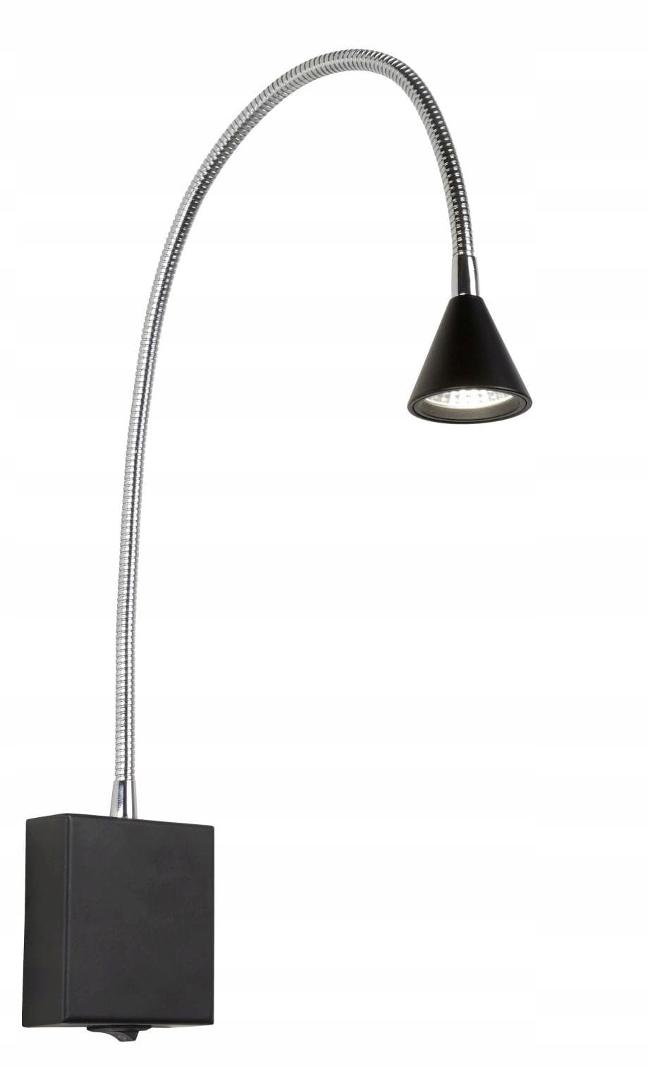 Led nastaviteľná nástenná lampa na čítanie s vypínačom, čierna Lucide