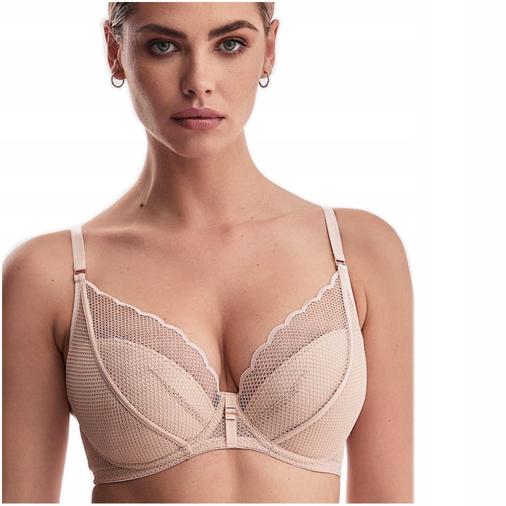 Biustonosz Koronkowy Alles Chita Push-up P-up Wyjmowana Wkładka Beż -- 65G