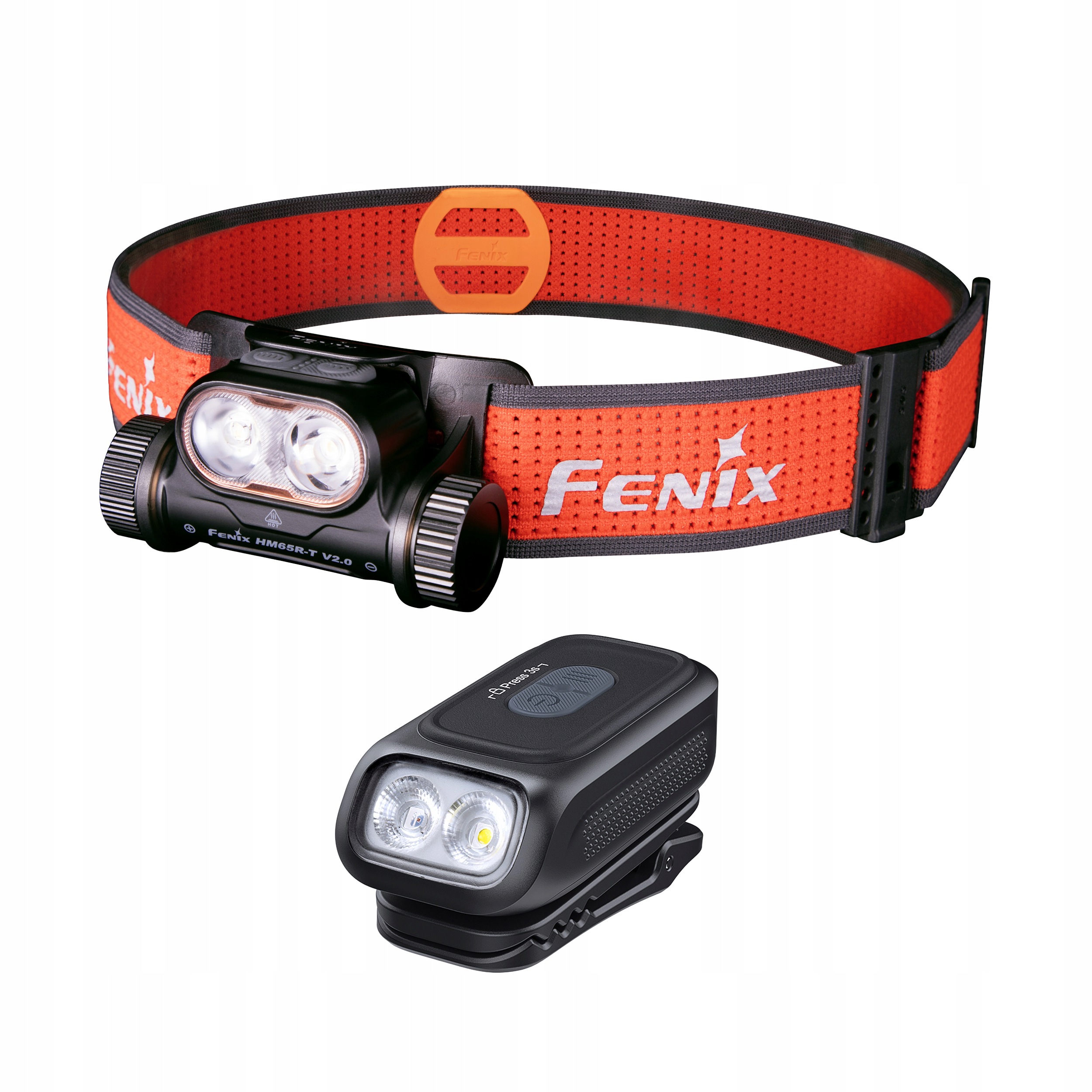 Sada svítilen Fenix HM65R-T V2.0 černá a E04R černá