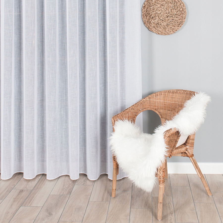 Firana na metry biała 300cm eko len struktura lnu Marka Markizeta