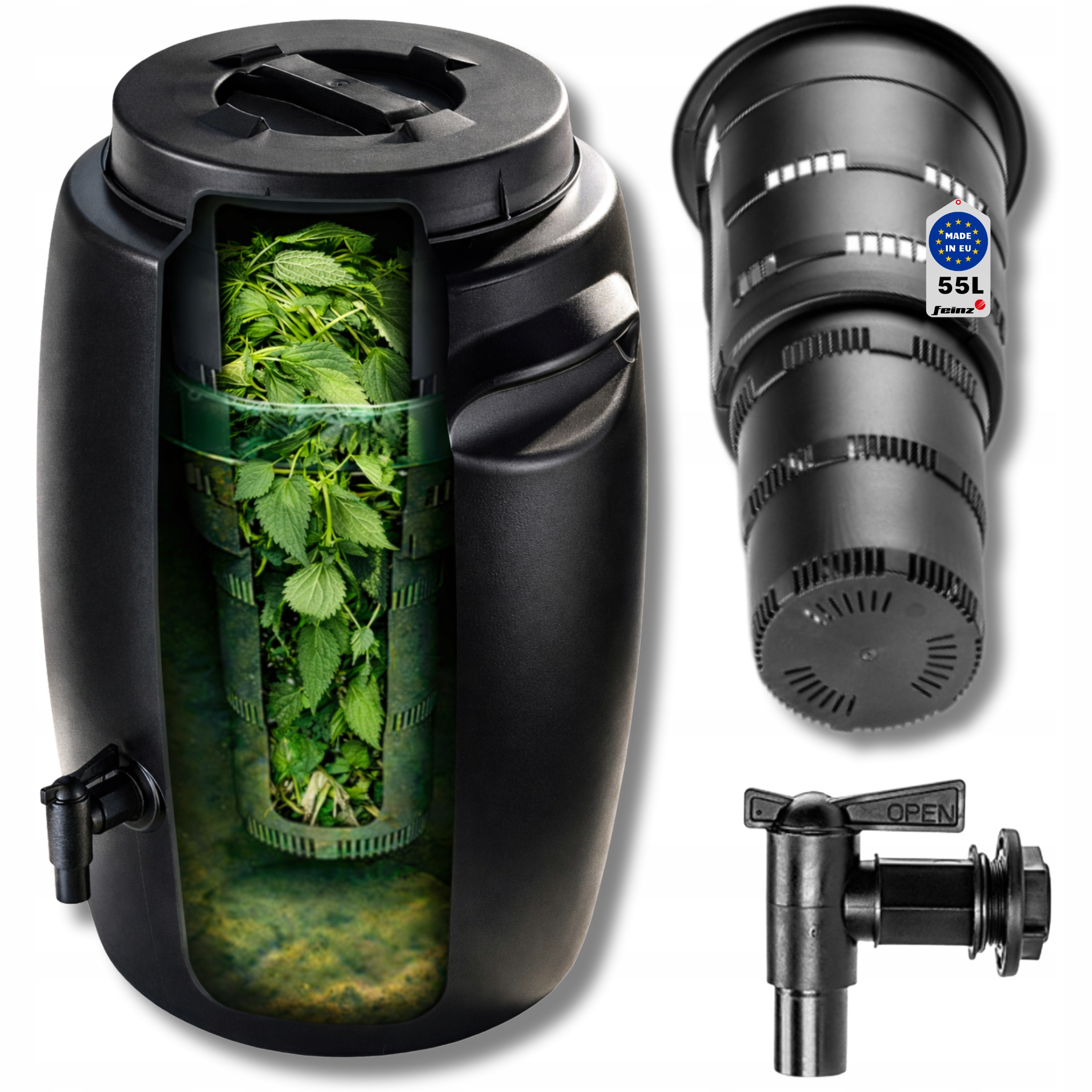 Nádrž Na Výrobu Hnojiva Z Rostlin Trávy 55L Kompostér