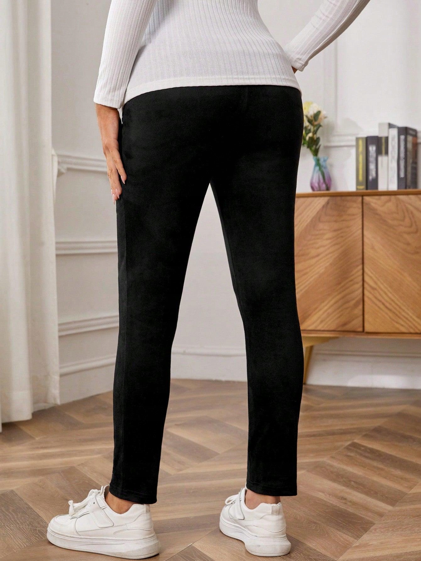 KLASYCZNA SPODNIE CIĄŻOWE MATERIAŁOWE GŁADKIE DOPASOWANE RURKI SHEIN 44 Płeć kobieta