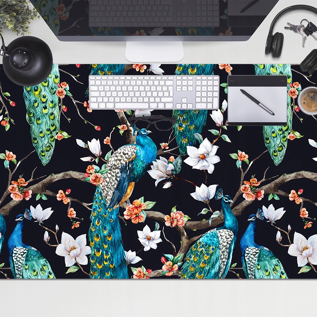 

Duża mata ochronna na biurko Pawie Deskmat 100x50