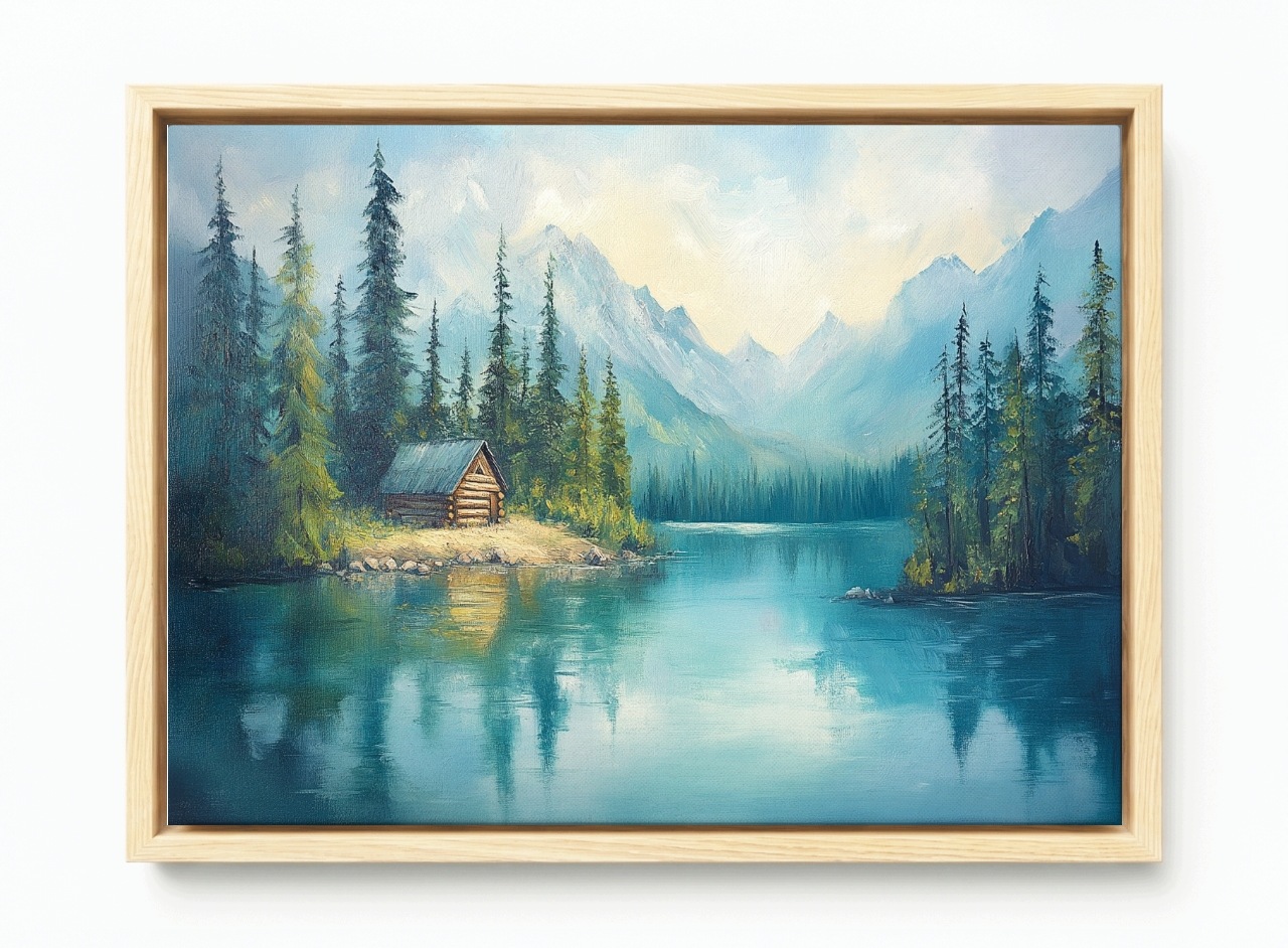 Obraz Rám Americký Box Krajina Jezero Les Stromy Hory Tatry Vrcholy 60x40