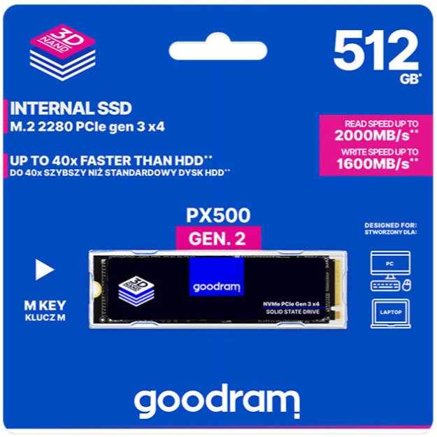 

Dysk Ssd M2 Goodram PX500 512GB PCIe NVMe M.2