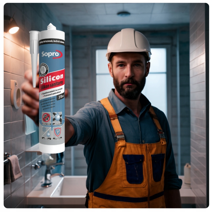 Silikon Sanitarny SOPRO Uniwersalny Grzybobójczy 310ml 28 Beżowy 2 sztuki Kod producenta 062310ML