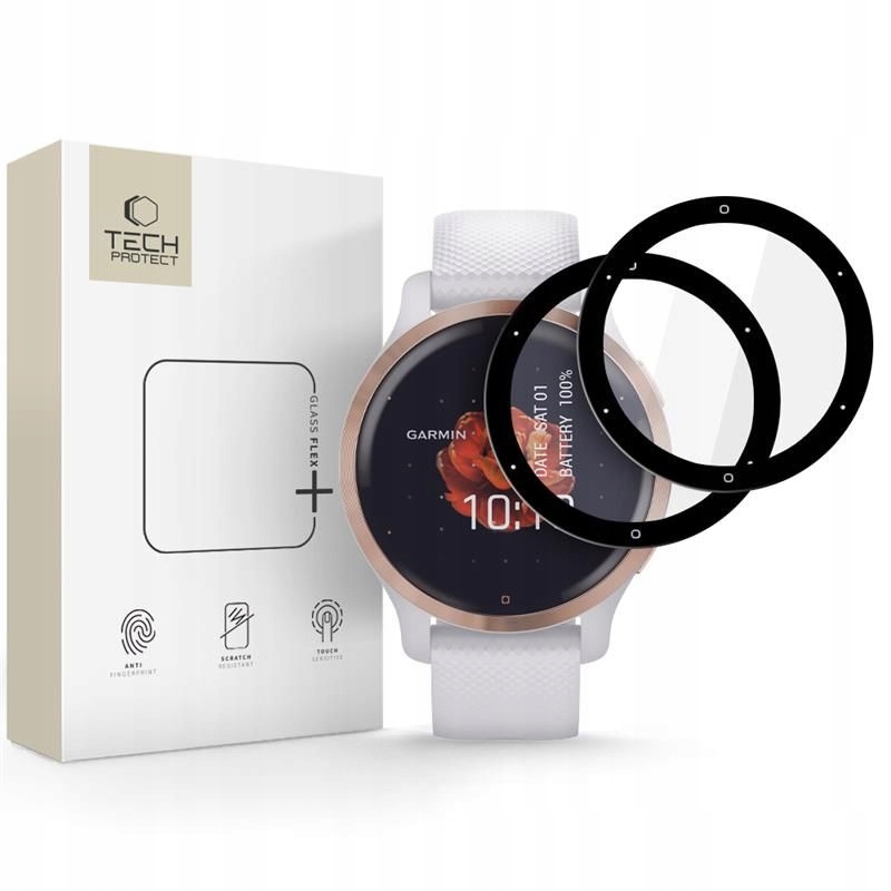Szkło hybrydowe do Garmin Venu 2S Tech-protect Glass Flex+ 2-PACK czarne