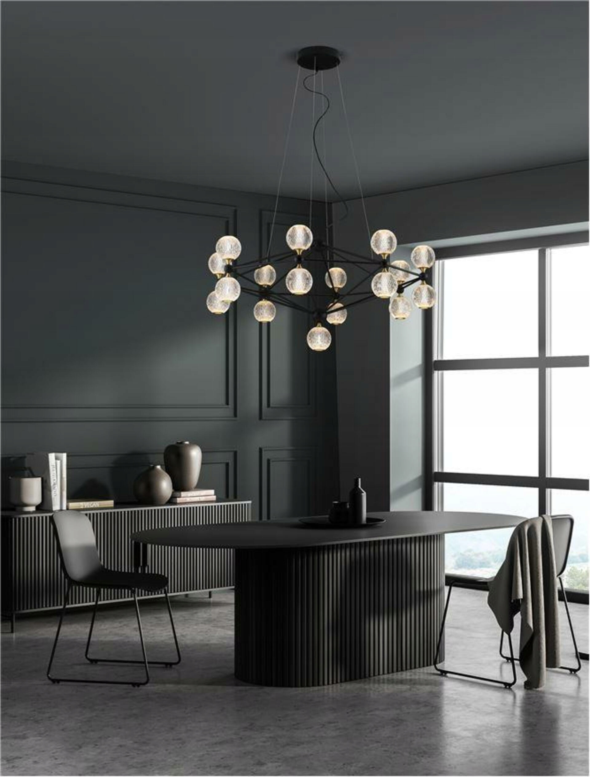 Nova Luce závěsné svítidlo Belinda černý hliník a akryl Led 78W 230V 3200K