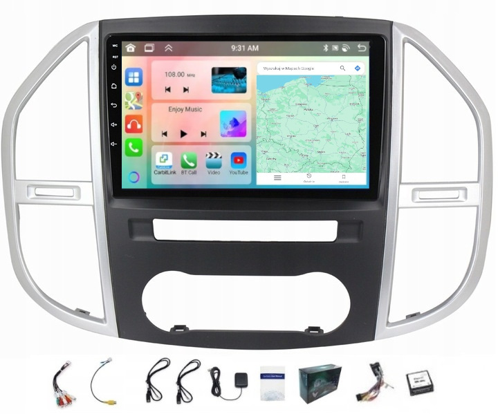 Rádio Navigácia Gps Android Mercedes W447 2014-20 Carplay Wifi 4GB 64GB