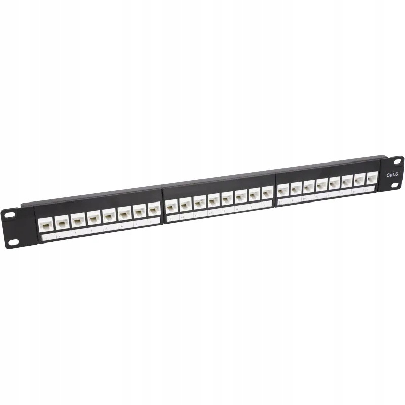 Patch Panel Rack 19" 24xRJ45 Utp Cat6 1U ViDiLine VIDI-R19-PP24-UTP-KAT6